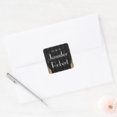 金ゴールドストライプ結婚アールデコ封筒用シール スクエアシール (封筒)