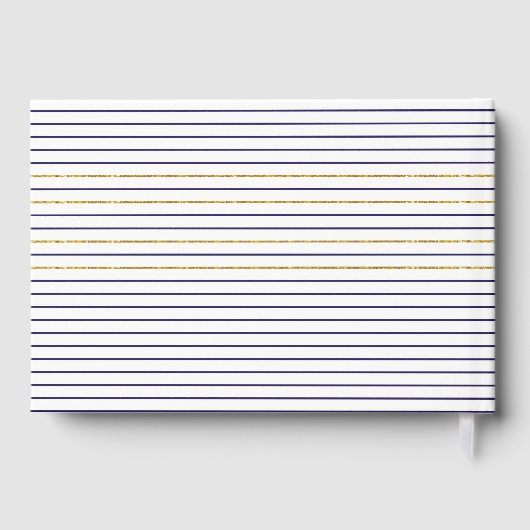 金ゴールドストライプ結婚航海のいかりのゲストブック ゲストブック (裏面)