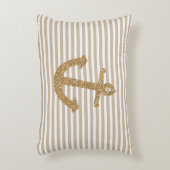 金ゴールドストライプ航海のいかり アクセントクッション (正面(垂直))