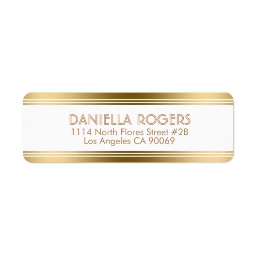 金ゴールドストライプ装飾モダンデザイン ラベル (正面)