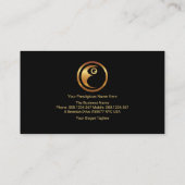 金ゴールドストライプ金ゴールドの人材ロゴの募集 名刺 (裏面)