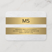 金ゴールドストライプ金属/モノグラム/テクスチャ 名刺 (正面)