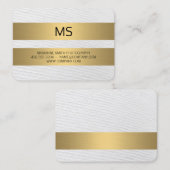 金ゴールドストライプ金属/モノグラム/テクスチャ 名刺 (正面/裏面)