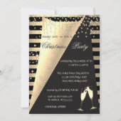 金ゴールドストライプ、スターライトカンパニークリスマスパーティー 招待状 (正面)