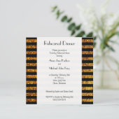 金ゴールドストライプ、パタストライプのーン、リハーサルディナー 招待状 (スタンド正面)