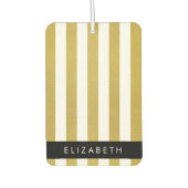 金ゴールドストライプ、パタストライプのーン、線、名前 カーエアーフレッシュナー (正面)