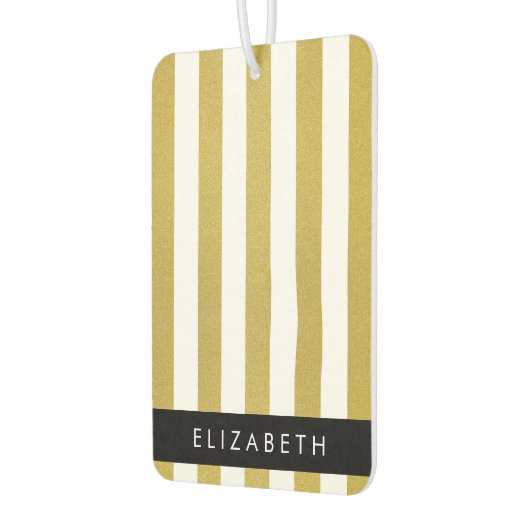 金ゴールドストライプ、パタストライプのーン、線、名前 カーエアーフレッシュナー (左)