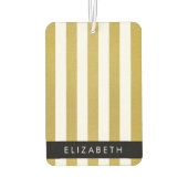 金ゴールドストライプ、パタストライプのーン、線、名前 カーエアーフレッシュナー (裏面)