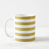 金ゴールドストライプ、パタストライプのーン、線、名前 コーヒーマグカップ (左)