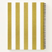金ゴールドストライプ、パタストライプのーン、線、名前 ノートブック (裏面)