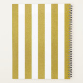金ゴールドストライプ、パタストライプのーン、線、名前 プランナー手帳 (裏面)