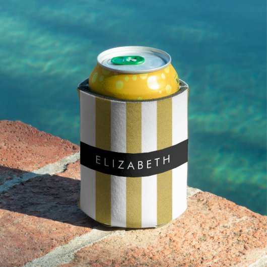 金ゴールドストライプ、パタストライプのーン、線、名前 缶クーラー (インサイチュ プール)