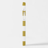 金ゴールドストライプ、パタストライプのーン、線、名前 iPhoneケース (左側面)