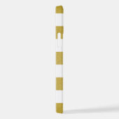 金ゴールドストライプ、パタストライプのーン、線、名前 iPhoneケース (右側面)