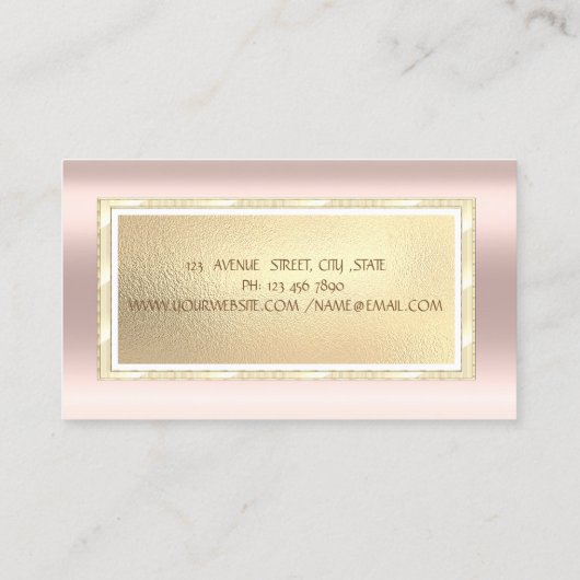 金ゴールドストライプ、フレームバラ金ゴールドジュエリーデザイナ 名刺 (裏面)