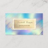 金ゴールドストライプ、フレームホログラフィックジュエリー設計者 名刺 (正面)