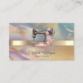 金ゴールドストライプ、フローラ裁縫カラフル機 名刺 (正面)