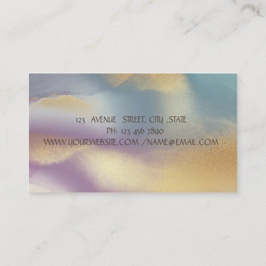 金ゴールドストライプ、ロータスカラフルヨガ 名刺 (裏面)