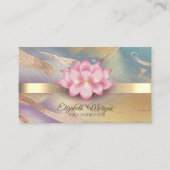 金ゴールドストライプ、ロータスカラフルヨガ 名刺 (正面)