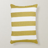 金ゴールドストライプ、白ストライプ色、パタストライプのーン アクセントクッション (正面(垂直))