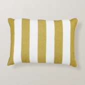 金ゴールドストライプ、白ストライプ色、パタストライプのーン アクセントクッション (裏面)