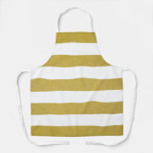 金ゴールドストライプ、白ストライプ色、パタストライプのーン エプロン (正面)