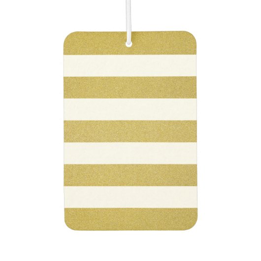 金ゴールドストライプ、白ストライプ色、パタストライプのーン カーエアーフレッシュナー (正面)