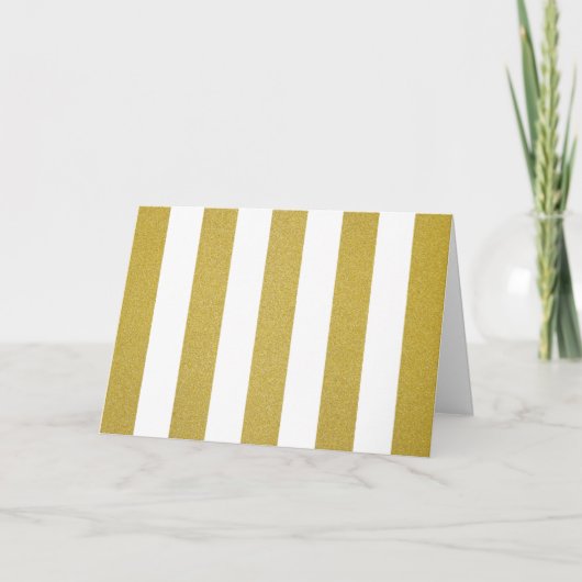 金ゴールドストライプ、白ストライプ色、パタストライプのーン カード (正面)