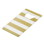 金ゴールドストライプ、白ストライプ色、パタストライプのーン クレジットカード栓抜き (裏面アングル)