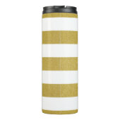 金ゴールドストライプ、白ストライプ色、パタストライプのーン タンブラー (裏面)