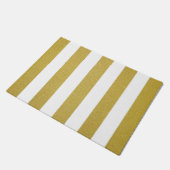 金ゴールドストライプ、白ストライプ色、パタストライプのーン ドアマット (アングル)