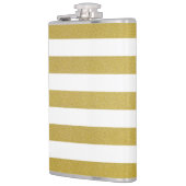 金ゴールドストライプ、白ストライプ色、パタストライプのーン フラスク (左)