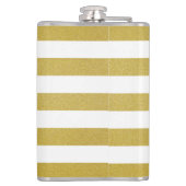 金ゴールドストライプ、白ストライプ色、パタストライプのーン フラスク (裏面)