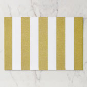 金ゴールドストライプ、白ストライプ色、パタストライプのーン ペーパーパッド (正面)