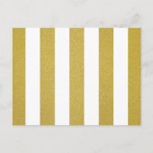金ゴールドストライプ、白ストライプ色、パタストライプのーン ポストカード (正面)