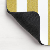 金ゴールドストライプ、白ストライプ色、パタストライプのーン マウスパッド (コーナー)