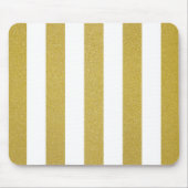 金ゴールドストライプ、白ストライプ色、パタストライプのーン マウスパッド (正面)
