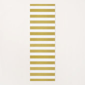 金ゴールドストライプ、白ストライプ色、パタストライプのーン ヨガマット (正面)