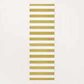 金ゴールドストライプ、白ストライプ色、パタストライプのーン ヨガマット (裏面)