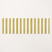 金ゴールドストライプ、白ストライプ色、パタストライプのーン ヨガマット (正面(横))