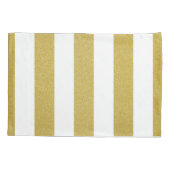 金ゴールドストライプ、白ストライプ色、パタストライプのーン 枕カバー (裏面)