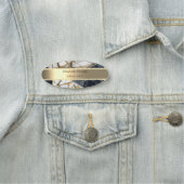 金ゴールドストライプ、真珠ブラックジオメトリックマーブル 名札 (インサイチュ)