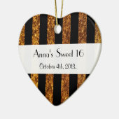 金ゴールドストライプ、線、パターストライプのン、甘い16 セラミックオーナメント (左)