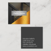 金ゴールドストライプ | 金ゴールドグリッター背景 スクエア名刺 (正面/裏面)