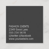 金ゴールドストライプ | 金ゴールドグリッター背景 スクエア名刺 (裏面)