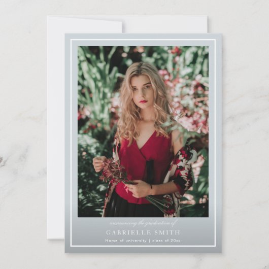 金ゴールドストリップロースクール卒業パーティーの招待 招待状 (裏面)