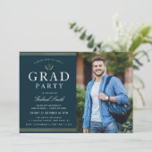 金ゴールドストリップ法の学校の写真グラッドパーティー 招待状 (スタンド正面)