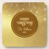 金ゴールドストリングスノーフレーク金ゴールドメタル コースター (正面)