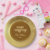 金ゴールドストリングスノーフレーク金ゴールドメタル ペーパープレート (パーティー)