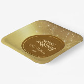 金ゴールドストリングスノーフレーク金ゴールドメタル ペーパープレート (傾斜あり)